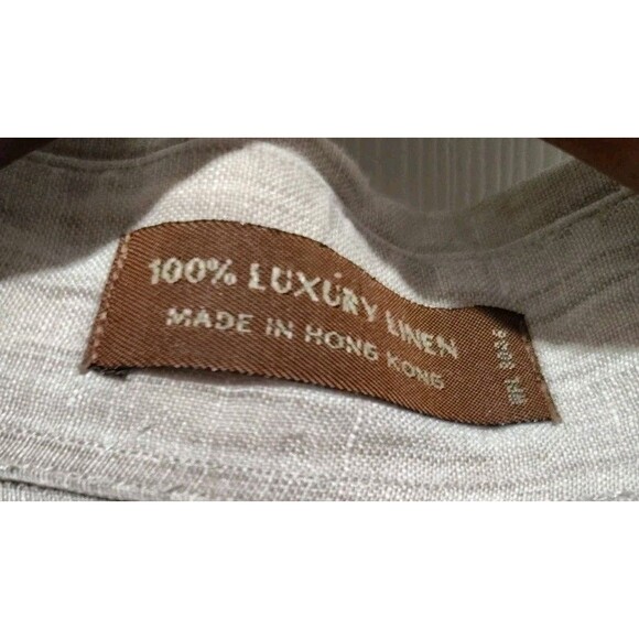 Tasso Elba Men's Luxury Linen Casual Button Up Shirt Long Sleeve Tan Size XL - Picture 4 of 7